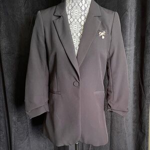 Rachel Zoe Charcoal Blazer with Bow Detail